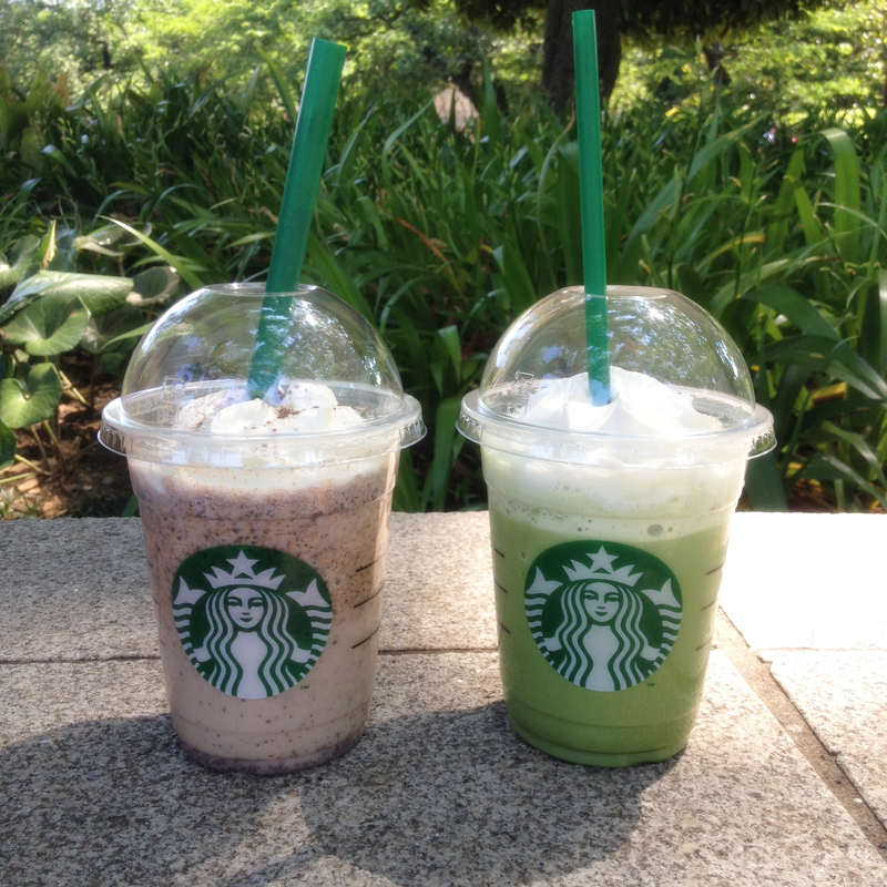 frapuccinos del Starbucks que nos tomamos en el parque de Ueno de Tokio