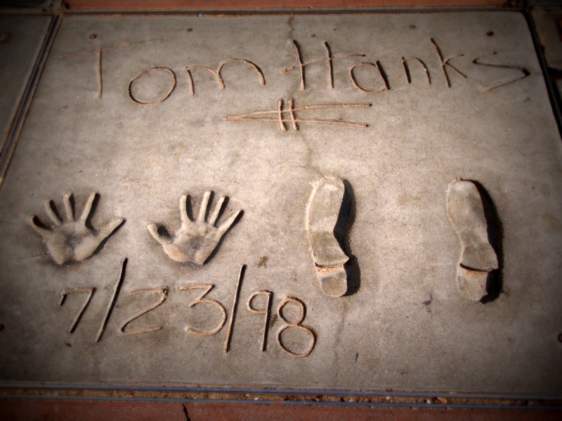 huellas de Tom Hanks en el Teatro Chino de Hollywood