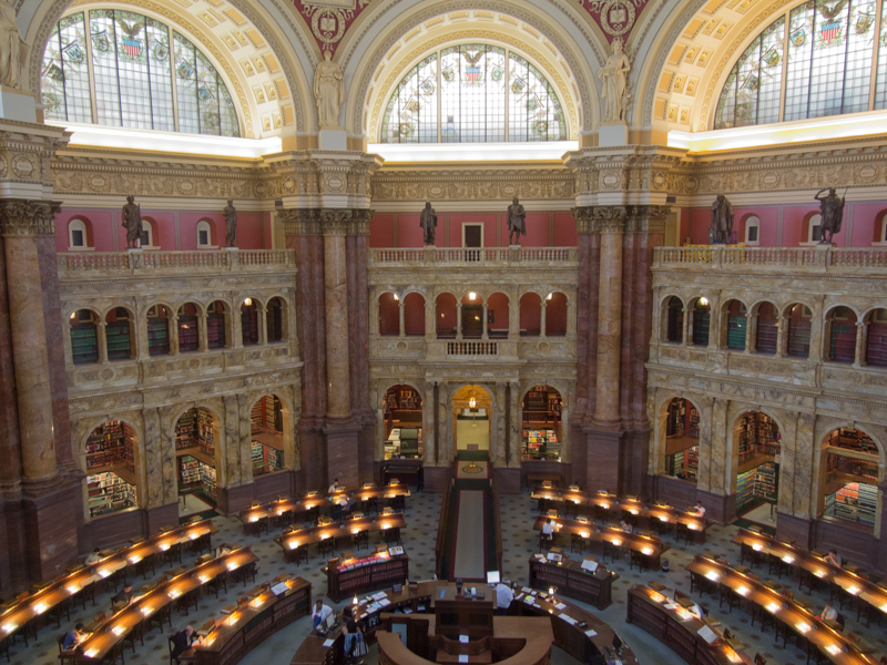 Sala de Lectura Principal de la Biblioteca del Congreso de Washington DC