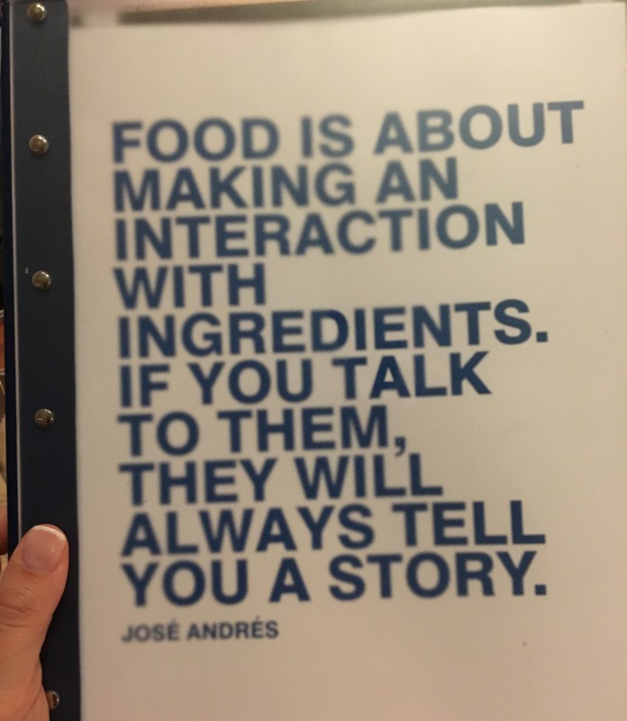 carta del restaurante Zaytinya del chef José Andrés en Washington DC