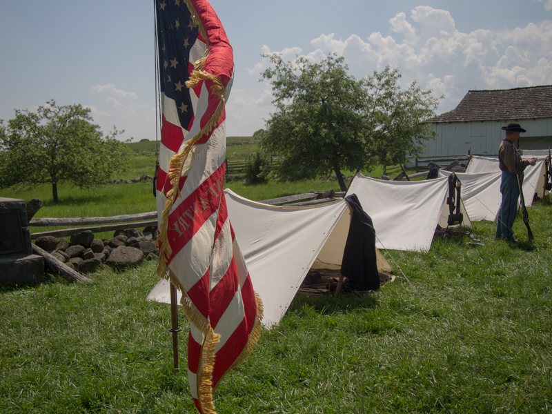 tiendas de los soldados de la Unión en Gettysburg