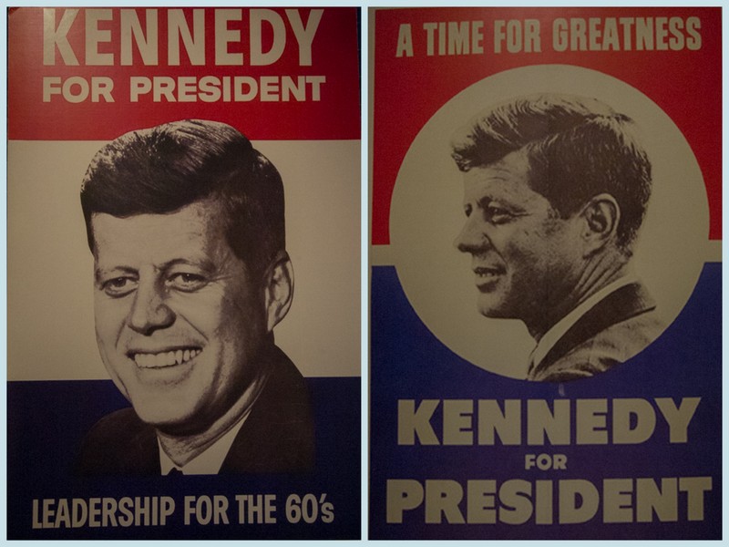 carteles electorales de JFK en el Museo de Hyannis
